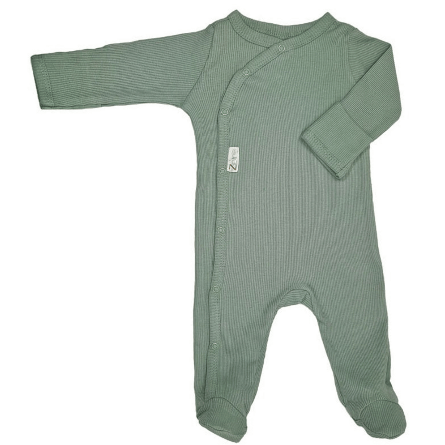 Zero by Soft Touch Sage Green Ribbed Sleepsuit 100% Cotton Age 0-3 Months