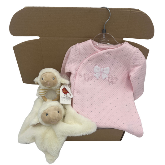 Pink All In One Lullaby Lamb Baby Gift Box - Suitable from Birth