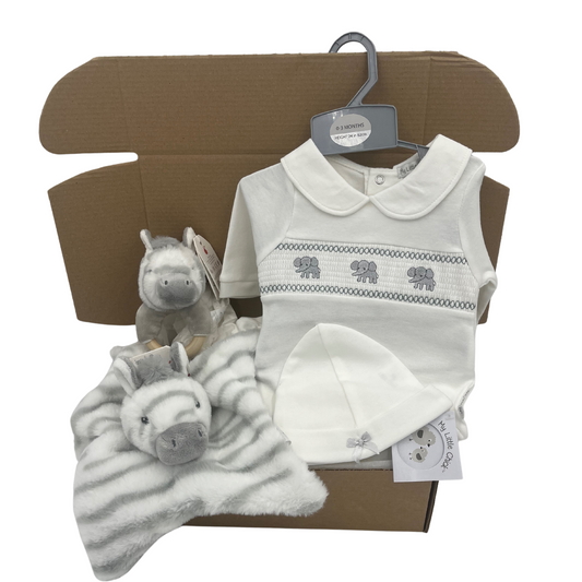 Elephant All In One Cuddle Zebra Baby Gift Box - Suitable from Birth