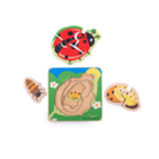 Bigjigs Toys Lifecycle Layer Ladybug Puzzle - 18 Months+