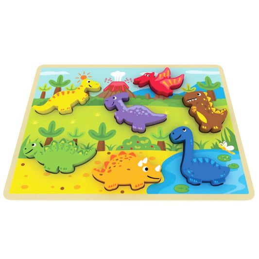 Jumini Chunky wooden Dinosaur Puzzle for ages 12 Months +