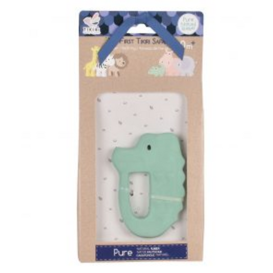 Tikiri Gift Boxed My First Teether Crocodile Natural Rubber - Suitable From Birth