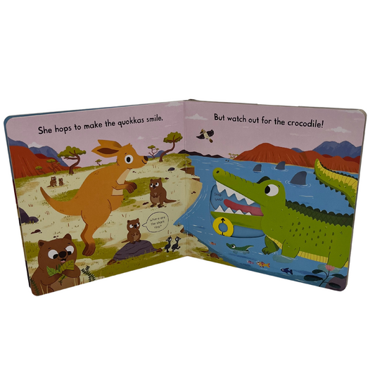 Busy Kangaroo, Push, Pull and Slide Board Book - Interest age 1-4 Years