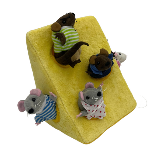 Mouse Family in Cheese - Hideaways- The Puppet Company