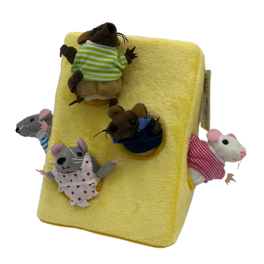 Mouse Family in Cheese - Hideaways- The Puppet Company
