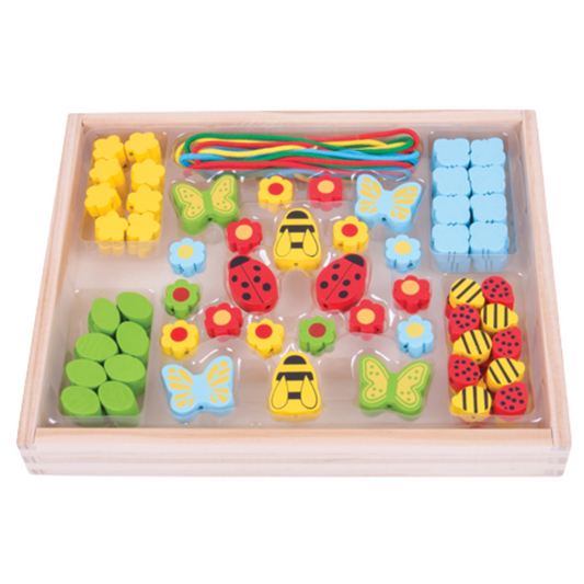 Bigjigs Toys Bead Box (Garden) - Suitable 3 Years +