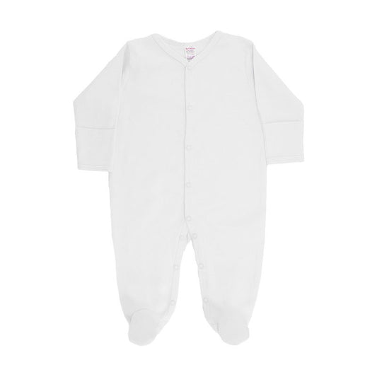Soft Touch White Sleepsuit 100% Cotton Age 0-3 months