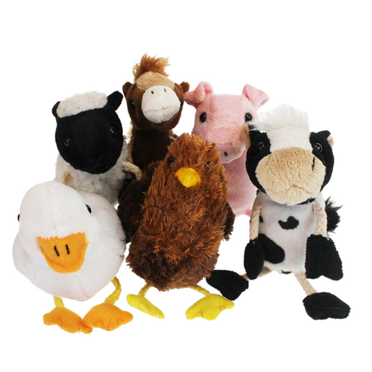 Farm Animal Set of 6 Finger Puppets- The Puppet Company