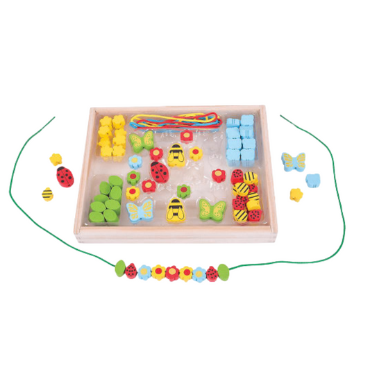 Bigjigs Toys Bead Box (Garden) - Suitable 3 Years +