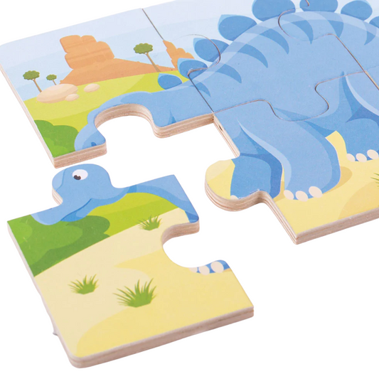 Bigjigs Toys Dinosaur 6 Piece Puzzles - 3 Puzzles - Suitable 2 Years +