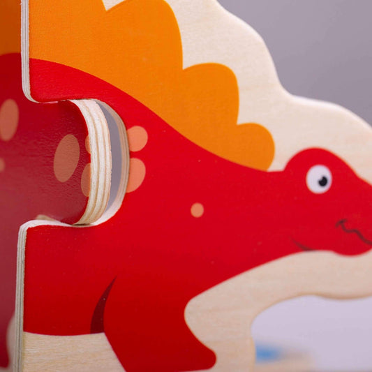 BigJigs Toys Two Piece Dinosaur Puzzle - (4 Puzzles) - Sensory Box Surprise