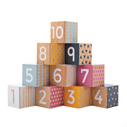 Bigjigs Toys Wooden Number Blocks - Suitable 6 Months +